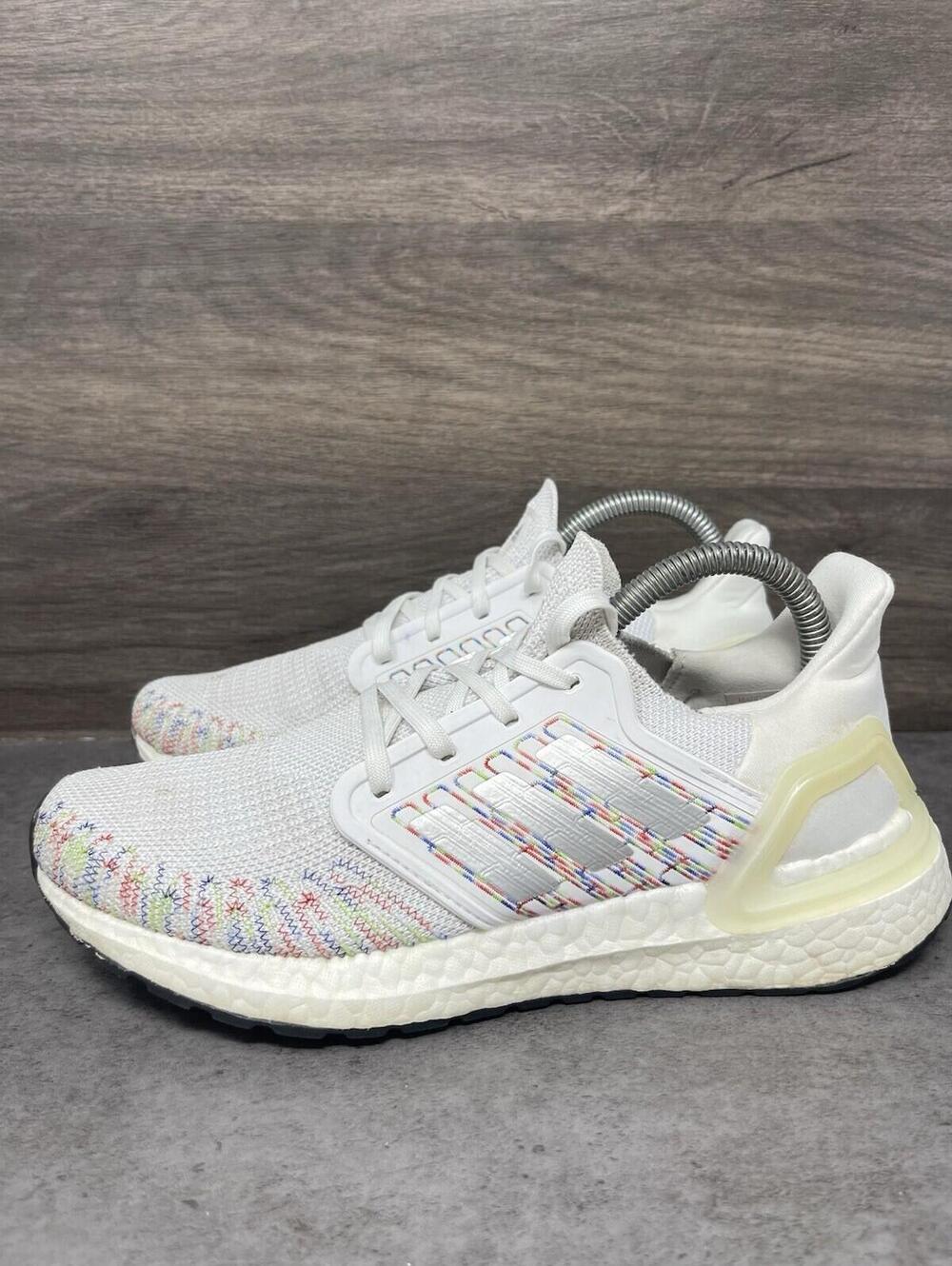 Adidas Ultraboost 20 Sneakers Womens Size 7.5 White Multicolor EG0728